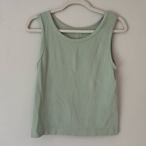 Elodie Light Green Ribbed Tank Top